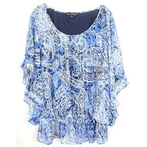 Sara Michelle PLUS Size 2X Butterfly Sleeve Cold Shoulder Flowy Feminine Blouse